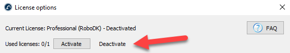 RoboDK License去激活